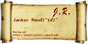 Janker Renátó névjegykártya